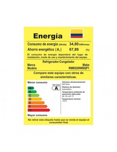 Nevera Mabe No Frost 520 Litros Congelador Inferior Negra