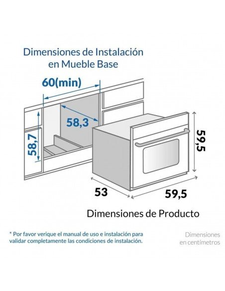 Horno dual negro 60cm Challenger