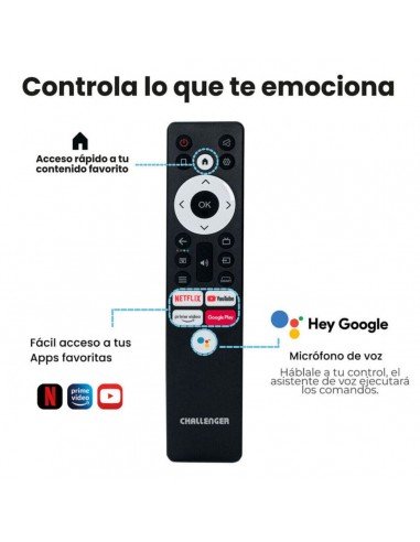 Televisor 40 Pulgadas Challenger Android TV FHD Smart TV Bluetooth -  Netflix - LED 40TO65 BT ANDROID T2 - Luegopago